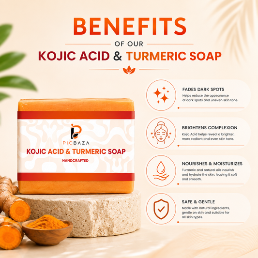Picbaza Handcrafted Kojic Acid & Turmeric Soap