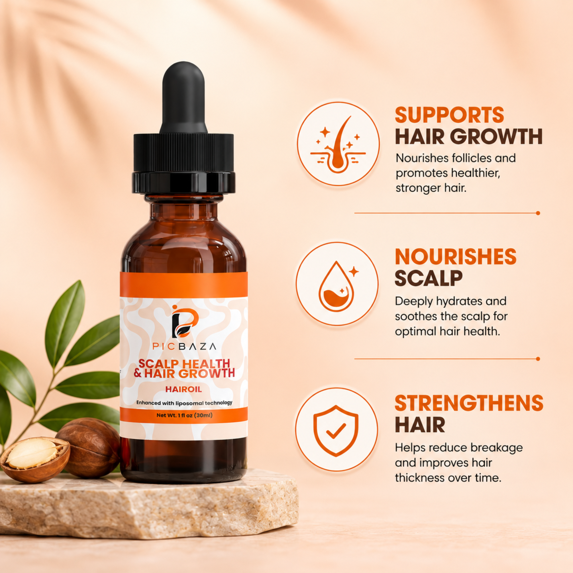 Picbaza Scalp Health & Hair Growth Hair Oil